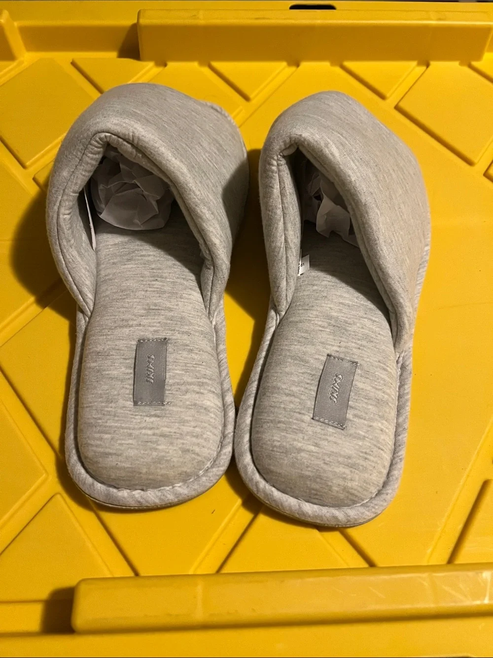 SKIMS Mens Cotton Slipper- light heather grey with Matching Bag XL (11–12)